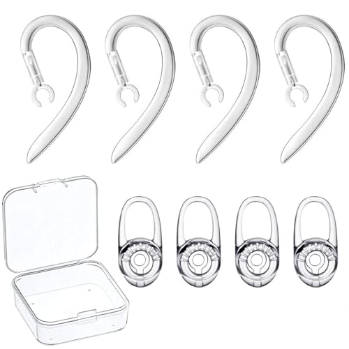 VSuRing イヤーフック イヤーピース シリコン製 360度回転 耳かけ型 落ち防止 PLANTRONICS Poly M70 Explorer 500 M90 QCY プラントロニクス ユニバーサル ワイヤレス Bluetooth イヤホン 等対応 6.0mm Mサイズ 各4個 収納ケース付 (透明) VSuRing イヤーフック イヤーピース シリコン製 360度回転 耳かけ型 落ち防止 PLANTRONICS Poly M70 Explorer 500 M90 QCY プラントロニクス ユニバーサル ワイヤレス Bluetooth イヤホン 等対応 6.0mm Mサイズ 各4個 収納ケース付 (透明)