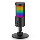 Faunow マイク USB コンデンサーマイク PC マイク RGBライト ワンタッチミュート カーディオイド指向 プラグ&プレイ ヘッドホン接続可 音量調節 内蔵型ショックアブソーバー 超コンパクト ボイズチャット YouTube ライブ配信 web会議 ゲーム実況に最適(2)