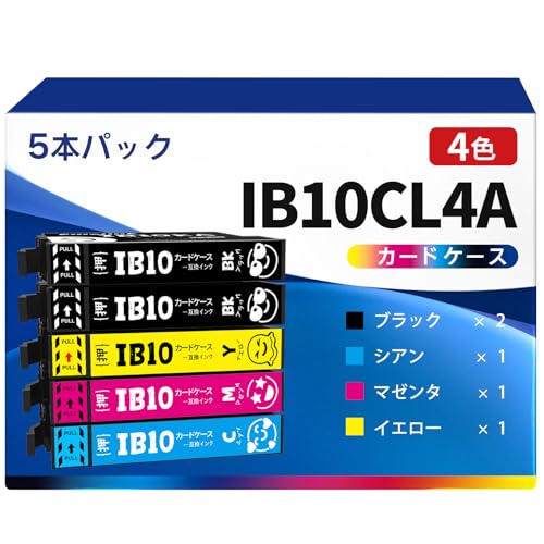 Emojink IB10CL4A EPSON対応 IB10 カードケース 互換 インク エプソン用 EW-M530F プリンター IB10KA IB10CA IB10MA IB10YA 黒2本 インクカートリッジ 残量検知対応 Emojink IB10CL4A EPSON対応 IB10 カードケース 互換 インク エプソン用 EW-M530F プリンター IB10KA IB10CA IB10MA IB10YA 黒2本 インクカートリッジ 残量検知対応
