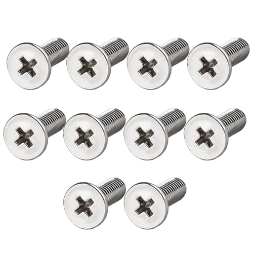LOYELEY 十字穴皿小ねじ M4x10mm 10個入り 平ネジ フラットヘッド機械ネジ TV モニタのネジ モニタース..