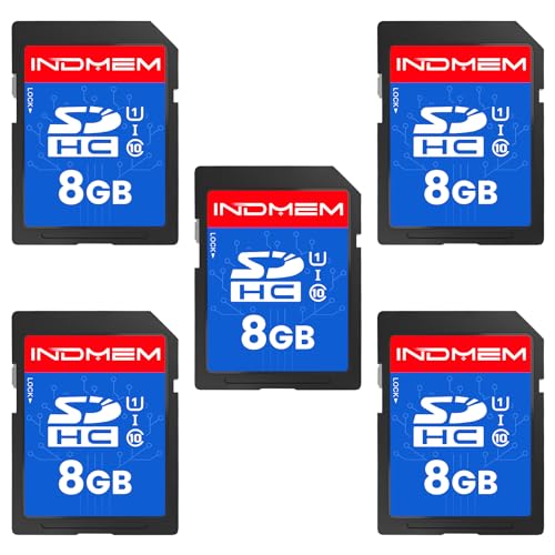INDMEM SDカード 8GB SDHC メモリーカード UHS-I U1 Class10 高速 Full HD デジタルカメラ ビデオ 撮影 5枚セット