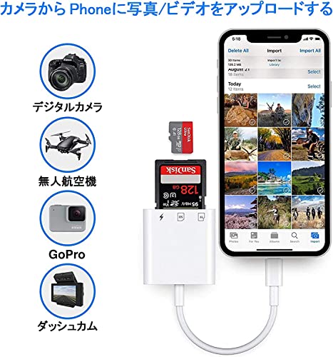 【6個セット】 Lazos マルチカードリーダー Lightning / Type-C / USBプラグ L-MCR-LX6(代引不可)【送料無料】