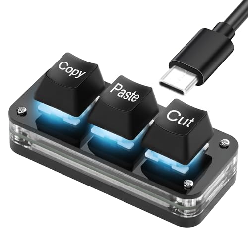 SinLoon USBミニ3キー・キーボード 3キーコピー貼り付けキーボード OSU キーボード ホットスワップ 片手メカニカル ゲーミング キーボード USBケーブル付き 経理業務やリズムゲームに用