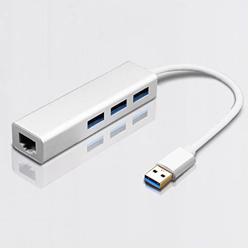 有線LANアダプター lanポート usb3.0 ハブ usb lan 変換 lanケーブル アダプター 10/100/1000Mbps超高速 4-in-1 LANケーブル USB3.0ポート*3 5Gbps高速転送(USB端子)