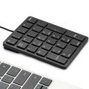 テンキー 有線 26キー テンキー USB ミニキーボード テンキー 1000万回高耐久 超薄型 外部ミニスリムキーボード 金融レジ係セキュリティ用 PC/Laptopなどに対応 ブラック