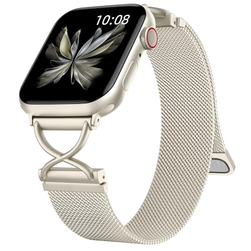 [Maledan] アップルウォッチ用 バンド レデース 交換ベルト 細身バンド 革新デザイン 38