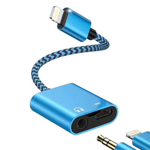 2in1 iphone イヤホン 変換アダプタ 音楽+充電 同時 ライトニング イヤホン 変換 2in1 Hi-Fi音質/急速充電 高耐久ナイロン GAEF Lightning 3.5mm イヤホンジャック 変換 アダプタ ライトニング ヘッドフォンジャック アダプタ