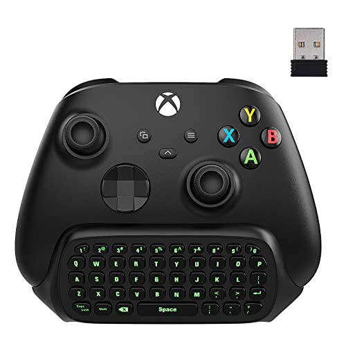 Xbox Serie X/S コントローラー用キーボード ATiC Xbox One/Xbox One S/Xbox one elite 2/ Xbox one elite 2 コントローラー用 ミニキーボード 24Ghzレシーバー付属 ワイヤレス チャットパッド 47キー ミュート&マイク機能付き