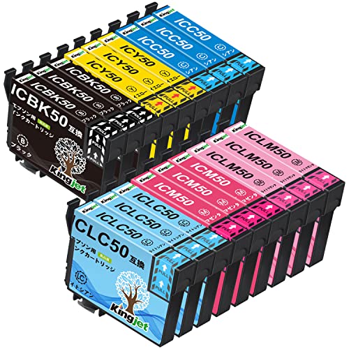 KingJet エプソン IC6CL50 IC50 ICBK50 互換インクカートリッジ残量検知機能 ICチップ付け 風船 6色セット×3(18個) 対応機種EP-801A EP-802A EP-803A EP-803AW