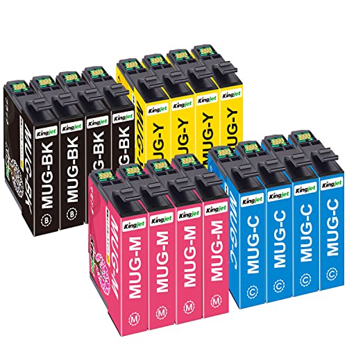 KINGJETエプソンインクカートリッジ マグカップ, EPSON MUG-4CL,16本セット,4BK/4C/4M/4Y),EW-052A, EW..