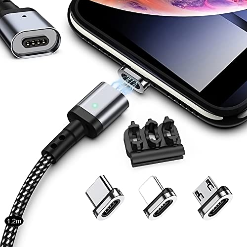 マグネット 充電ケーブル SUNTAIHO 3in1 Mini-USBケーブル1.2Mx1本セットQC3.0急速充電とデータ伝送 磁..