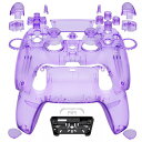 eXtremeRate ps5(BDM-030&BDM-040&BDM-050)コントローラーに対応再設計されたLunaフルセット、クリア素材ハウジングシェルボ...