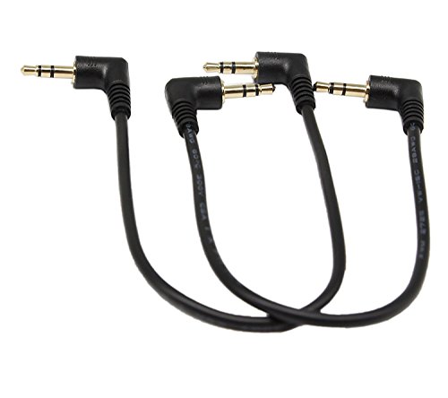 SinLoon 3.5mm ステレオオーディオケーブル 2個 金メッキ 90度 右&左角度 3.5mm オス - オス ステレオオーディオケーブル スマートフォン タブレット メディアプレイヤー用 (20.3cm/8インチ)