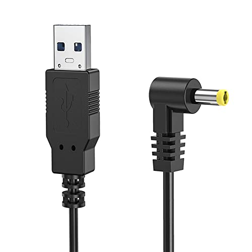 Emith USB(A) to DCジャック USB充電 ケーブル L字型 充電コード カメラ対応 (直角/外径：4.0φ/内径：1.7φ)/ 黒/1mのサムネイル