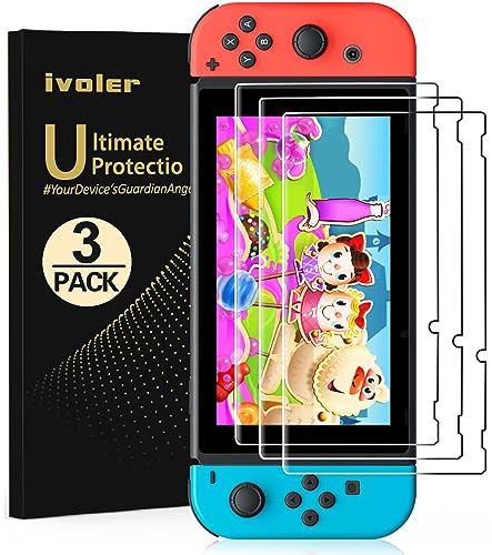 3枚入り iVoler Switch 用 保護 ガラスフィルム スイッチ 強靭9H 3Dラウンドエッジ加工 撥水撥油 気泡防止 指紋防止 飛散防止 ピタ貼り 貼付道具付 自己吸着 9H