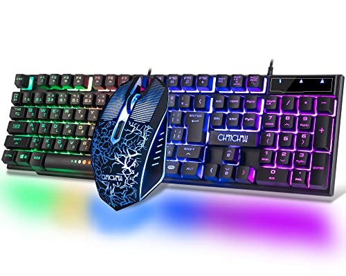 CHONCHOW ゲーミングキーボードマウスセット スイッチ ps4/ps5対応 日本語配列 7色ゲーミングマウス「無変換」/「変換」キー付き テンキーレス 光る 有線 4段階DPI 19キー防衝突 108キー PC/Windows/Mac OS対応 ゲーミングキーボードマウスセット 401J CHONCHOW ゲーミングキーボードマウスセット スイッチ ps4/ps5対応 日本語配列 7色ゲーミングマウス「無変換」/「変換」キー付き テンキーレス 光る 有線 4段階DPI 19キー防衝突 108キー PC/Windows/Mac OS対応 ゲーミングキーボードマウスセット 401J