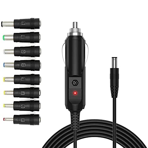 YFFSFDC 12V 車用 シガーソケット延長ケーブル シガーライタ延長コード ライタープラグ 電源 ソケット シガーアダプター → DCジャックオス 5.5-2.1mm対応 変換 アダプタ8 in 1