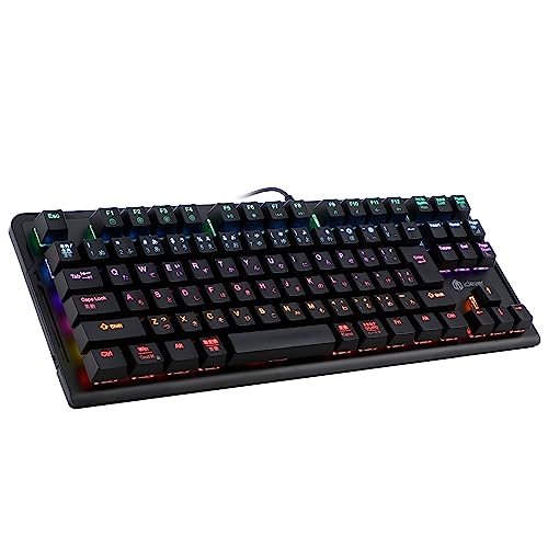 iClever ゲーミングキーボード 赤軸 テンキーレス 日本語配列 有線 91キー メカニカルスイッチ LEDバックライト Windows XP/Vista / 7/8/10対応 G01 iClever ゲーミングキーボード 赤軸 テンキーレス 日本語配列 有線 91キー メカニカルスイッチ LEDバックライト Windows XP/Vista / 7/8/10対応 G01