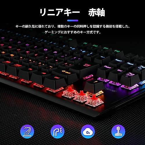 iClever ゲーミングキーボード 赤軸 テンキーレス 日本語配列 有線 91キー メカニカルスイッチ LEDバックライト Windows XP/Vista / 7/8/10対応 G01