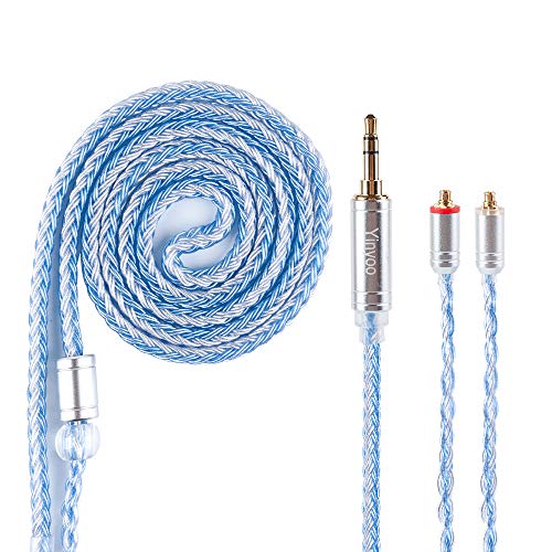 Yinyoo イヤホン リケーブル mmcx 3.5mm YYX4849 銀メッキ線 16芯イヤフォン ケーブル 音質改善 イヤモニ アップグレードケーブル hi-fiオーディオ ヘッドフォン 交換用 SE315/SE425/SE535/SE846/SE215/UE900 等に対応（mmcx・3.5mmプラグ）