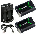 Smatree Xbox Series X/S充電バッテリー (2個セット) 急速充電器付き シリーズx/Xbox One /Elite/ X/ Sにも対応 2000mAh大容量バッテリー 2個同時充電可能 xbox コントローラー バッテリー