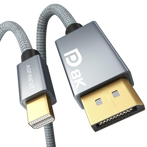 8k Mini Displayport to Displayport ֥,Mini DisplayPort-DisplayPort 1.4 Ѵ ֥(Mini DP - DP1.4),AGFINEST 32.4Gbps,8K@60Hz, 4K@144Hz,2K@240Hz ݡȥʥߥåHDR NVIDIA G-SYNCAMD FreeSync