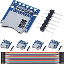 DAOKAI 5PCS マイクロSDカードモジュール ミニTFカードリーダーアダプター メモリ拡張モジュール デュポンケーブル付きピン付きArduino用SDカードリーダー/ライター