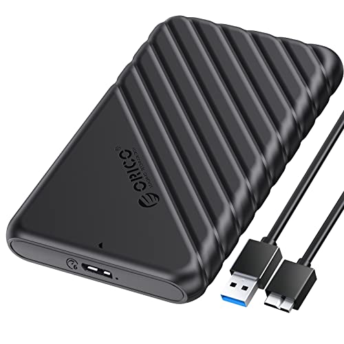 ORICO 2.5インチ HDD ケース USB 3.0接続 SATA ハードディスクケース 9.5mm/7mm SATA HDD SSD 対応 工具不要 UASP対応 (ブラック(25PW1-U3-BK))