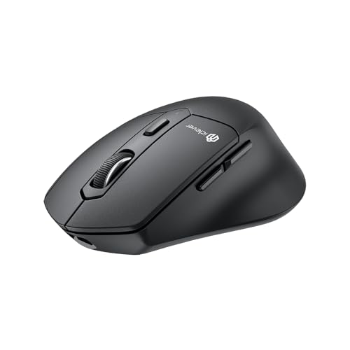 iClever ワイヤレスマウス 無線マウス Bluetooth5.0 2.4Ghz(レシーバー付属) Jiggler デュアルモード Type-C充電式 戻る/進むボタン 軽量 左右クリック静音 7ボタン 4階段DPI切替 高精度 3台デバイス同時に接続可能 握りの極み Windows
