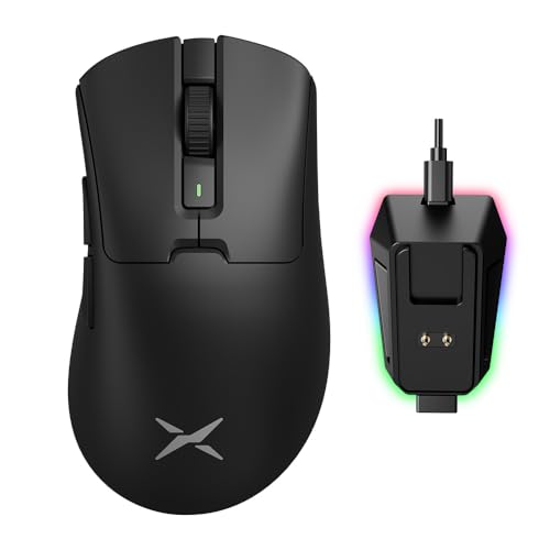 DELUX M900PRO ゲーミングマウス 無線、8000Hzポーリングレート、63g軽量、大手用、PAW3395センサー26000DPI、Huanoピンクスイッチ、マグネット式充電ベース付き (ブラック) DELUX M900PRO ゲーミングマウス 無線、8000Hzポーリングレート、63g軽量、大手用、PAW3395センサー26000DPI、Huanoピンクスイッチ、マグネット式充電ベース付き (ブラック)