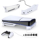 ISTATSO新型PS5 対応PS5 Slim用 スタンド ps5 横置きスタンド PS5 slim用収納アクセサリー 4つのUSBポート付き 転倒防止 地震対...