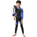 HIUGO 2.5mm 子供ウェットスーツ 男女兼用 キッズ ウェットスーツ 子供用 長袖水着 男の子 女の子 スイムウェア 防寒保温 上下一体 ワンピース… ...