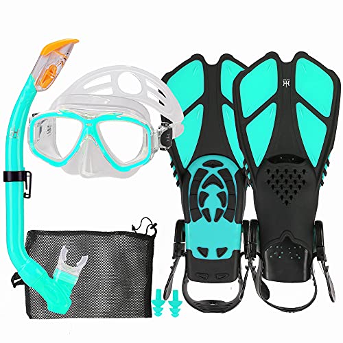 HH HHAO SPORT シュノーケルセット 子供用 シュノーケリングセット マスク フィン ドライシュノーケル ..