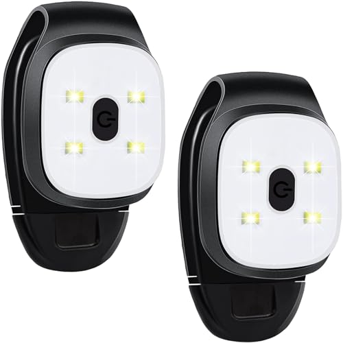 楽天真打本舗　楽天市場店ランニングライト 2個入 LEDクリップライト USB 充電式 3種類の照明モード 夜間照明 発光 軽量 ランニングウォーキングライト ジョギング ハイキング キャンプ 犬の散歩に （2個入）