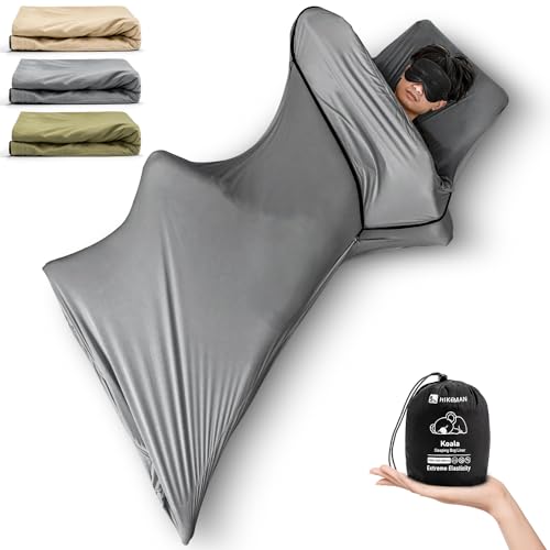 インナーシュラフ シュラフカバー 寝袋 インナーシーツ 軽量 肌触り良い 高い伸縮性 洗濯機で丸洗い可 ..