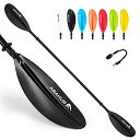 Abahub カヤックパドル ローイング用 230CMチ カヤックパドル パドルリーシュ付き アルミニウム合金 シャフト ブラック プラスチック ブレード(4)