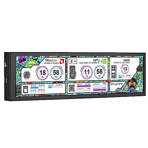 wisecoco 8.8インチ小型モニター HD 1920x480 IPS LCDミニディスプレイ PC CPUデータモニター ミニディスプレイ横長 ホ スト用センサーパネルディスプレイ AIDA64用 wisecoco 8.8インチ小型モニター HD 1920x480 IPS LCDミニディスプレイ PC CPUデータモニター ミニディスプレイ横長 ホ スト用センサーパネルディスプレイ AIDA64用