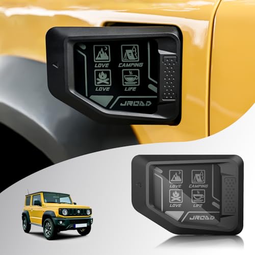 AMWMORV 探索シリーズ ジムニー JB64専用フューエルリッドカバー JB74 ジムニー フューエルキャップ 給油口キャップ 梨地塗装 傷防止 耐汚れ 元の穴取り付け 帯電防止コーティング 独自包装 防爆強化ガラス アルミ合金素材 ABS製