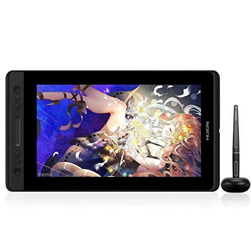 HUION 液タブ Kamvas Pro13 液晶ペンタブレット 充電不要ペン 傾き検知 8192レベル筆圧 アンチグレアガラス フルラミネーション Chrome OS 88.0以上対応 お絵かきタブレット Web会議 遠隔授業 13.3型