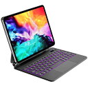 QERDAOYI マジックキーボード 2024 iPad Air6 11インチ (M2) iPadPro第1/2/3/4世代11インチ iPadAir第4/5世代10.9インチ 日本語配列 高精度トラックパッド付き iPadキーボード付きケース LEDバックライト iPadスーマートキーボード 磁気吸着(2)