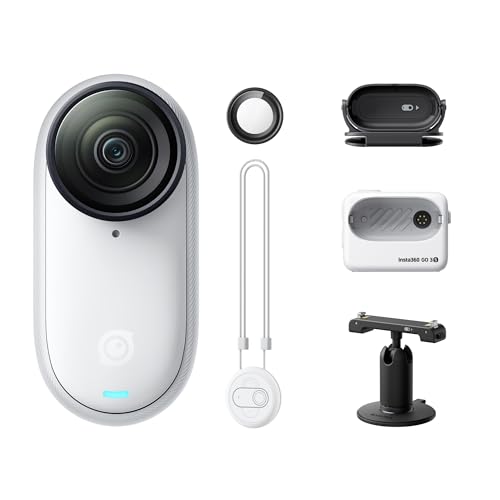 Insta360 GO 3S - 4K小型ウェアラブルVlogビデオカメラ、ハンズフリーPOV、どこでもマウント、手ブレ補正、バッテリー寿命140分、10m防水、AI編集、Apple Find My対応、Vlog/旅行/アウトドア/ペットPOV用 通常版 - 128GB