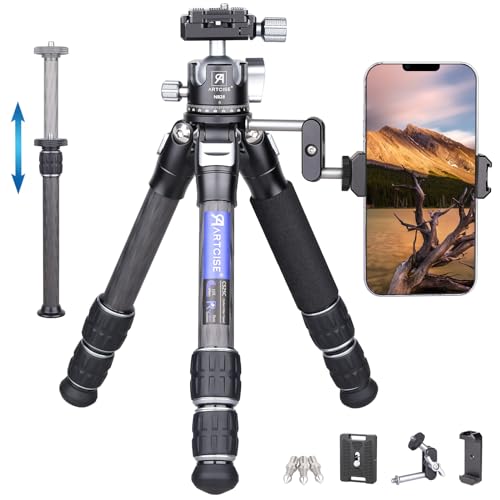 ARTCISE 22.5mm 管経ミニカーボン 三脚&28mmボール低重心雲台キット 外接式中心軸 マジックアーム スマ..