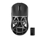 ATTACK SHARK R2 ゲーミングマウス マグネシウム合金 ワイヤレス PAW3950 8000hz 2.4G/Bluetooth/USB有線 42000DPI 45g超軽量 光学マイクロスイッチ コイルケーブル付き アンチスリップテープ付き 技適取得済み(銀)