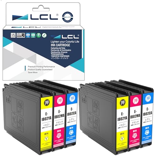 LCL エプソン用 IB02 IB02A IB02CA IB02MA IB02YA (2*3色セット) 顔料 互換インクカートリッジ