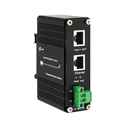 Steloproad産業用ギガビットPoE++インジェクター48V DC PoE ++ 95W 最大100メートル出力DINレールマウント硬化ハイパワーPoEアダプター-40°C〜80°CIP40