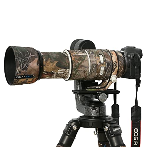 ROLANPRO for 適用Canon RF 100-500mm F/4.5-7.1 L IS USM 水密レンズカバー (棕色ジャングル迷彩#10)