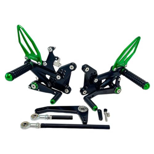 SUKIRACINGZX25R ZX4R ZX4RR 2020-2024バイク用バックステップ 調整式 CNCリアセット 適合車種 ZX-25R ZX-4R ZX-4RRフットペグ ペダル 2020-2024年式 (グリーン)