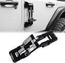 ドアヒンジステップアルミ折りたたみフットペダルJeep Wrangler 2007-2018 JK JKU、2018-2023 JL JLUに対応ブラック(1PC)(2)