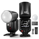 NEEWER Z2-C 2.4G TTLラウンドヘッドフラッシュストロボ スピードライト ディフューザー付き アップグレードされたUI 2つの調整可能なモデリン...