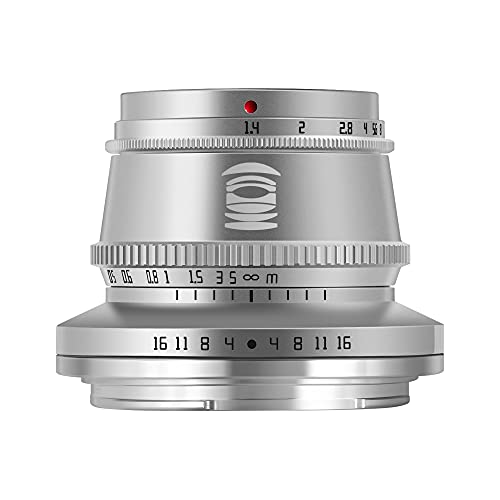 TTArtisan 銘匠光学 35mm F1.4 ASP-C 大口径手動固定焦点 キヤノン RF マウントレンズ キヤノン EOS R, RP, R5, R6, R7, R10 ミラーレスカメラ用TTArtisan正規代理, シルバー